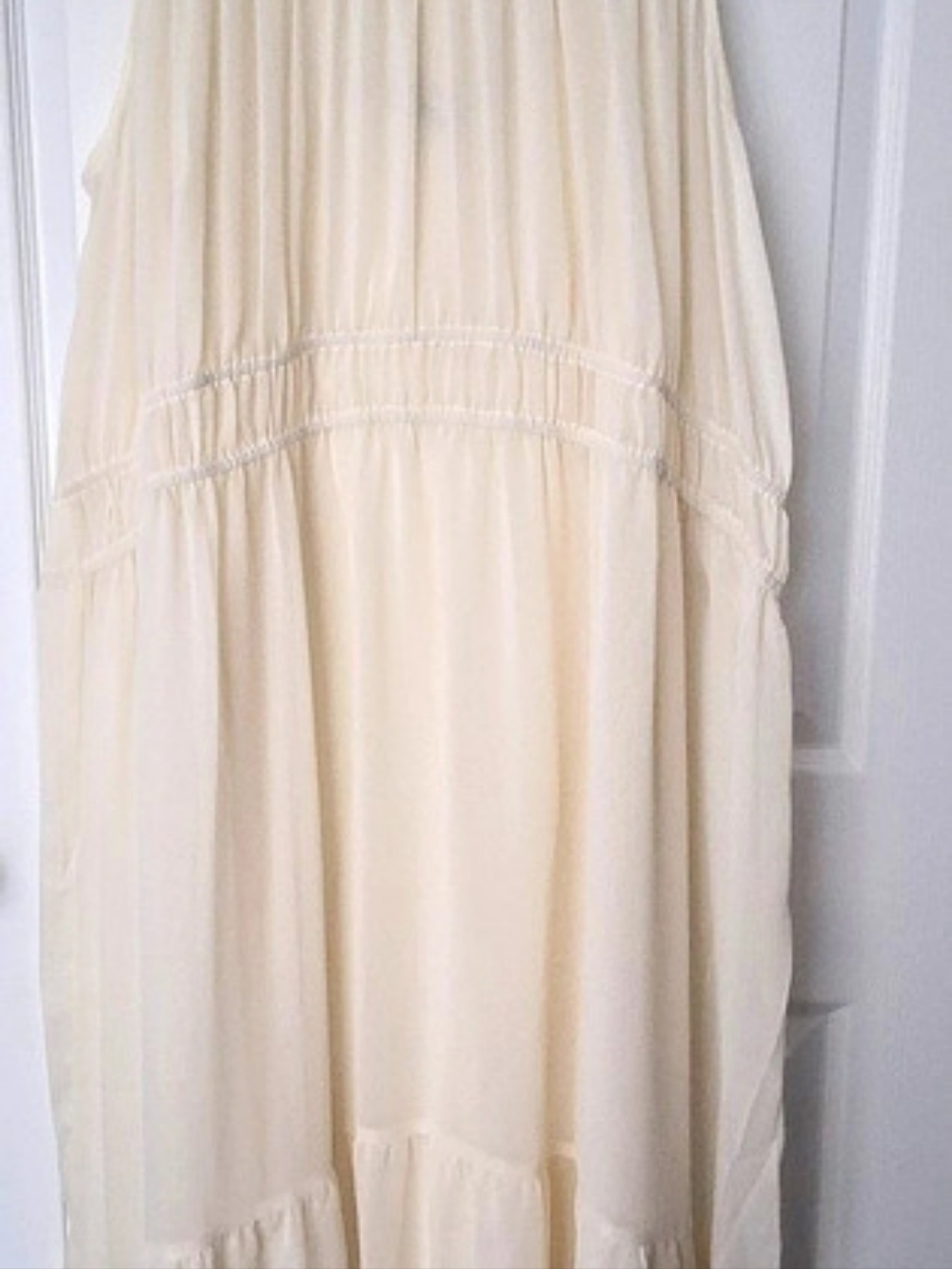 Maxi Tiered Dress Cream 2X NWT